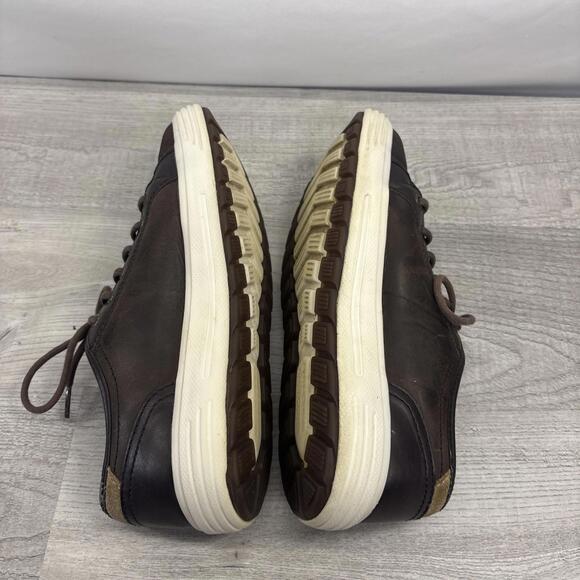 Men Sz 8 Skechers Porter Ressen Dark  Brown Leather Lace Up Sneaker 64737 - Picture 5 of 16